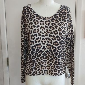 Animal Print Long Sleeve Lightweight Top